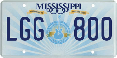 MS license plate LGG800