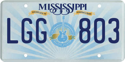 MS license plate LGG803