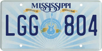MS license plate LGG804