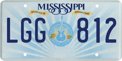 MS license plate LGG812