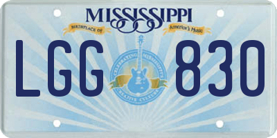 MS license plate LGG830