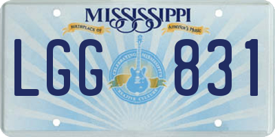 MS license plate LGG831