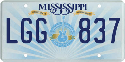 MS license plate LGG837