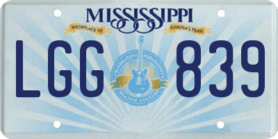 MS license plate LGG839