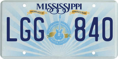 MS license plate LGG840