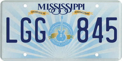 MS license plate LGG845