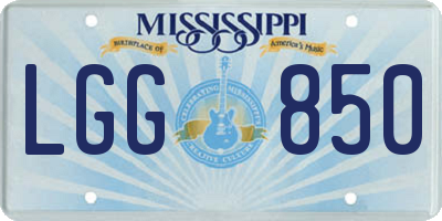 MS license plate LGG850