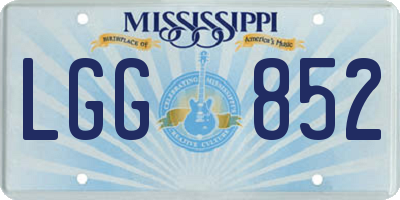 MS license plate LGG852