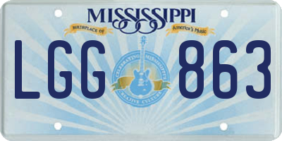 MS license plate LGG863
