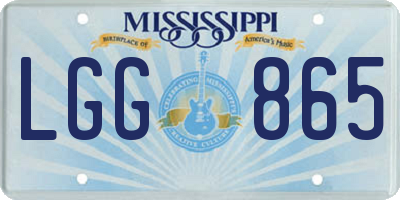 MS license plate LGG865
