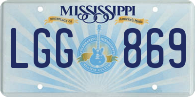 MS license plate LGG869