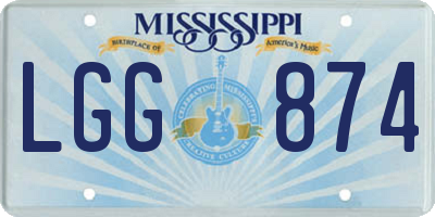 MS license plate LGG874
