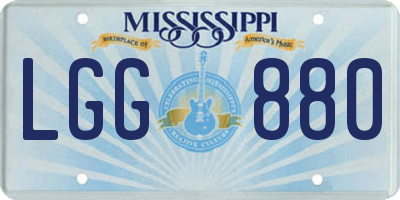 MS license plate LGG880