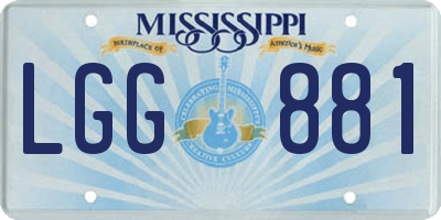 MS license plate LGG881