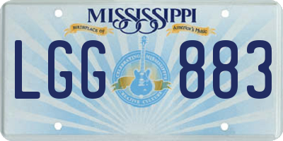MS license plate LGG883