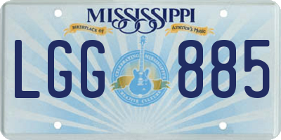 MS license plate LGG885