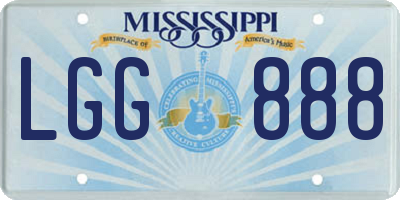 MS license plate LGG888