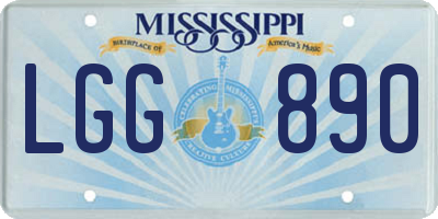 MS license plate LGG890