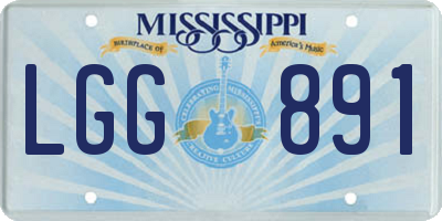 MS license plate LGG891