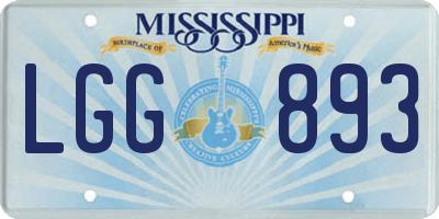MS license plate LGG893