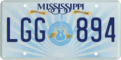 MS license plate LGG894