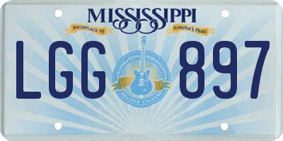 MS license plate LGG897