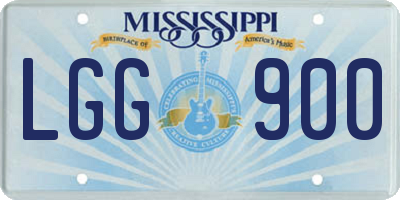MS license plate LGG900