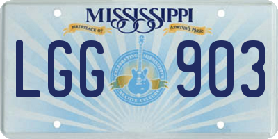 MS license plate LGG903