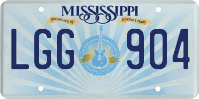 MS license plate LGG904