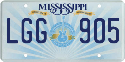 MS license plate LGG905