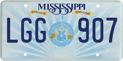 MS license plate LGG907