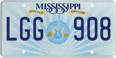 MS license plate LGG908