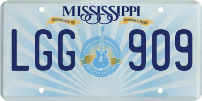 MS license plate LGG909