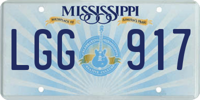 MS license plate LGG917