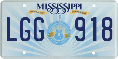 MS license plate LGG918