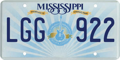 MS license plate LGG922