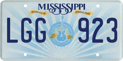 MS license plate LGG923