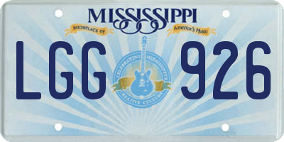 MS license plate LGG926