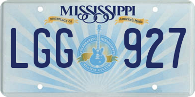 MS license plate LGG927