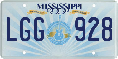 MS license plate LGG928