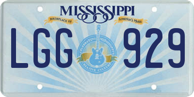 MS license plate LGG929