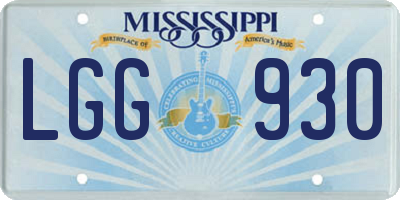 MS license plate LGG930