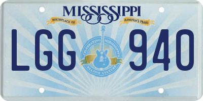 MS license plate LGG940