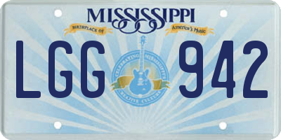 MS license plate LGG942