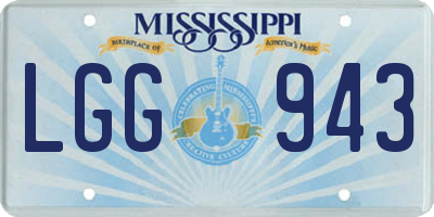 MS license plate LGG943