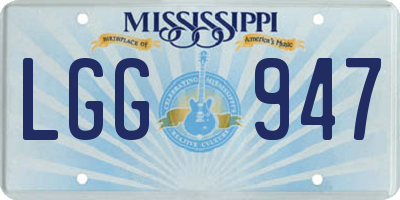MS license plate LGG947