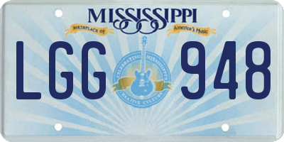 MS license plate LGG948