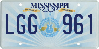 MS license plate LGG961