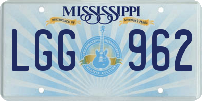 MS license plate LGG962