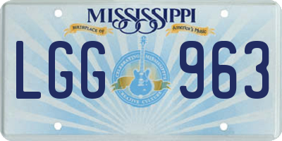 MS license plate LGG963